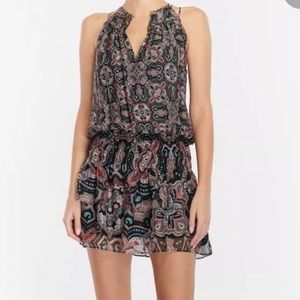 Ramy Brook Brady Sleeveless Silk Paisley Ruffle Mini Dress